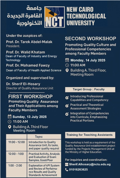 Workshops on Quality Assurance and Professional Competencies